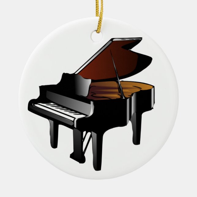 Ornamento De Cerâmica Baby Grand Piano Ornament (Frente)