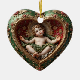 Ornamento De Cerâmica Baby Jesus Cradle of Light Ornament