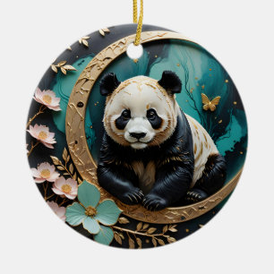 Ornamento De Cerâmica Baby Panda