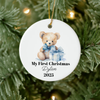 Ornamento De Cerâmica Baby’s First Christmas Ornament