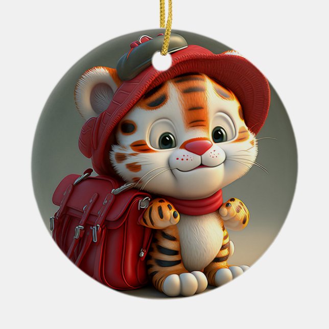 Ornamento De Cerâmica Baby Tiger Cartoon-76775 (Frente)