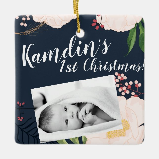 Ornamento De Cerâmica Baby XMAS Ornament Baby Pink Cosmos o (Frente)