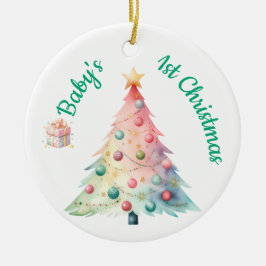 Ornamento De Cerâmica Baby's 1st Ornament