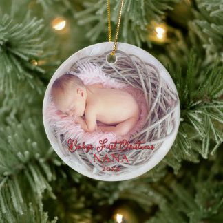 Ornamento De Cerâmica Babys First Christmas Baby Stats New Parents