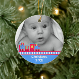 Ornamento De Cerâmica Baby's First Christmas Ornament