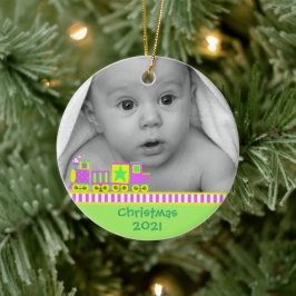 Ornamento De Cerâmica Baby's First Christmas Ornament