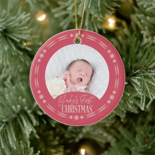 Ornamento De Cerâmica Baby's First Christmas Ornament Design (Árvore)