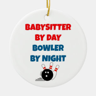 Ornamento De Cerâmica Babysitter por Day Bowler pela Noite