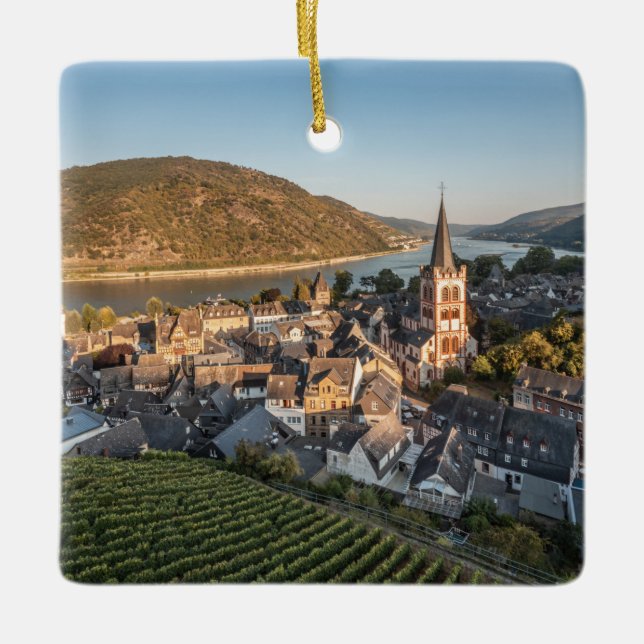 Ornamento De Cerâmica Bacharach Alemanha (Frente)