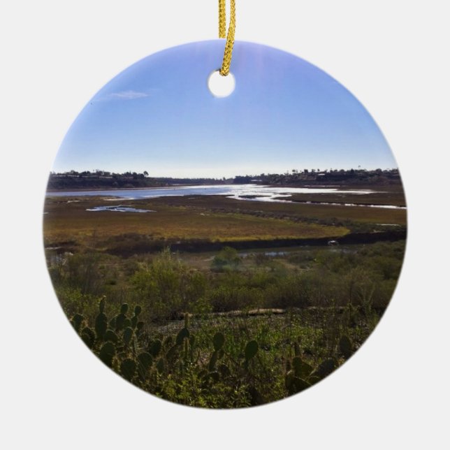 Ornamento De Cerâmica Back Bay, Newport Beach, Califórnia (Frente)