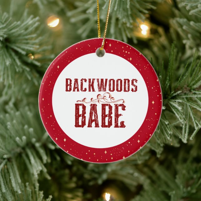 Ornamento De Cerâmica Backwoods Babe Personalizado (Árvore)