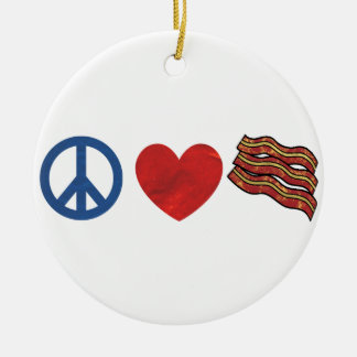 Ornamento De Cerâmica Bacon do amor da paz