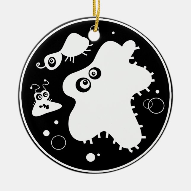 Ornamento De Cerâmica Bactérias (Frente)