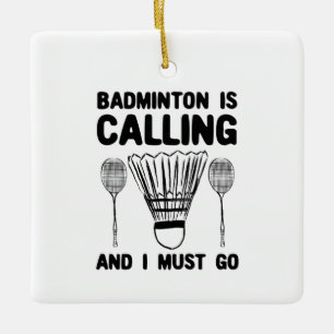 Ornamento De Cerâmica Badminton - Badminton Está Ligando