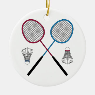 Ornamento De Cerâmica Badminton Rackets Birdies Shuttlecocks