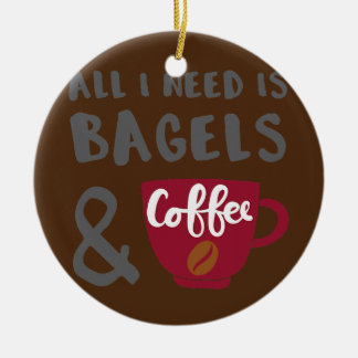 Ornamento De Cerâmica Bagéis e café Bagel Lover