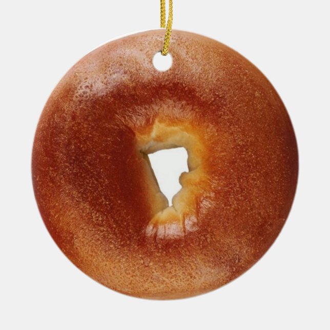 Ornamento De Cerâmica Bagel (Frente)