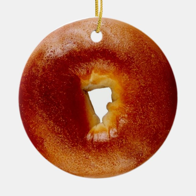 Ornamento De Cerâmica Bagel (Frente)