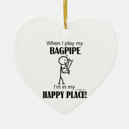 Ornamento De Cerâmica Bagpipe Happy Place