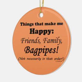 Ornamento De Cerâmica Bagpipe me faz feliz
