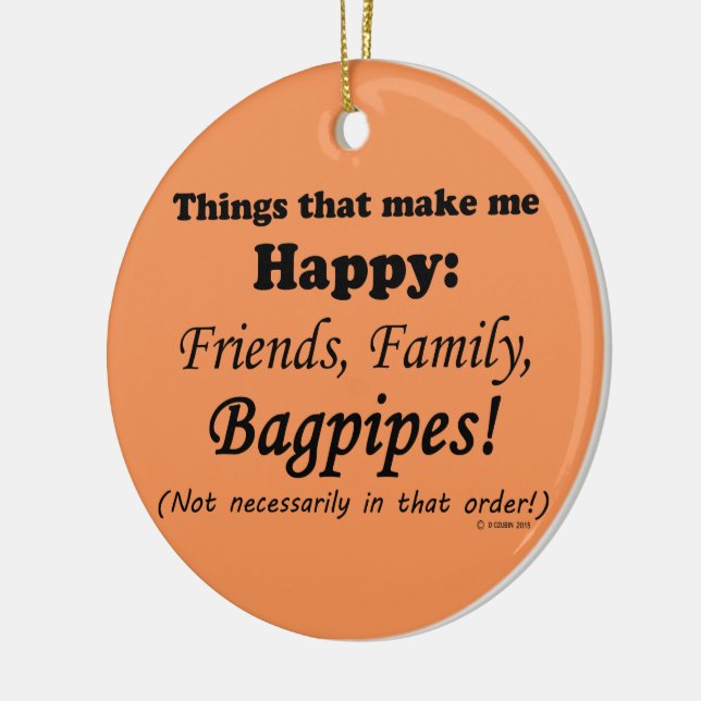 Ornamento De Cerâmica Bagpipe me faz feliz (Esquerda)