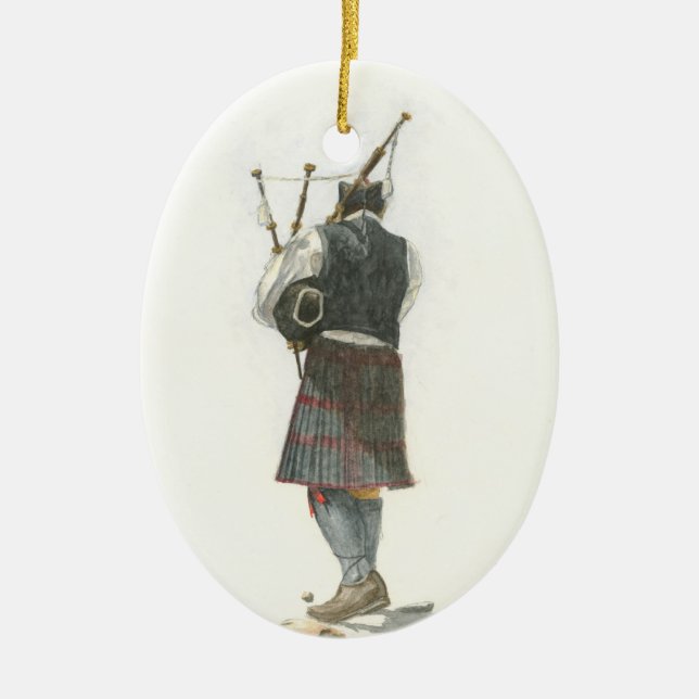 Ornamento De Cerâmica Bagpiper (Frente)