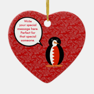 Ornamento De Cerâmica Bahraini Flag Holiday Ms Penguin Talking