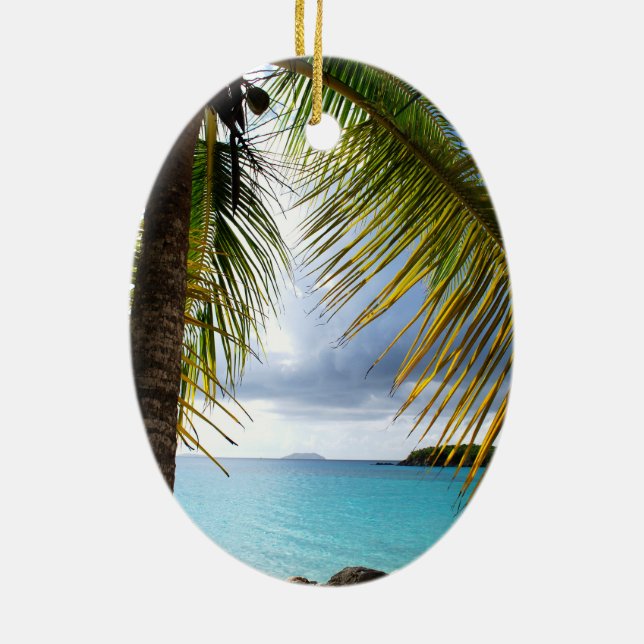 Ornamento De Cerâmica Baía Cinnamon, Rua John USVI (Verso)