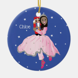 Ornamento De Cerâmica Bailarina Clara Morena de Natal