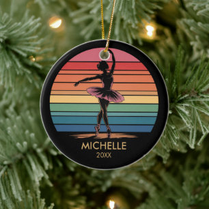 Ornamento De Cerâmica Bailarina dançarina de Natal personalizada   