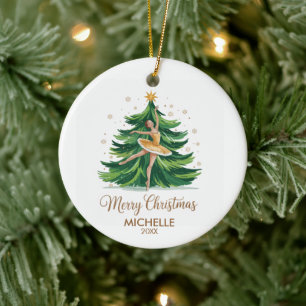 Ornamento De Cerâmica Bailarina dançarina de Natal personalizada   