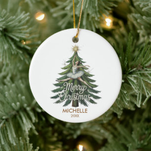 Ornamento De Cerâmica Bailarina dançarina de Natal personalizada