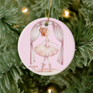 Ornamento De Cerâmica Bailarina dançarina de Natal personalizada