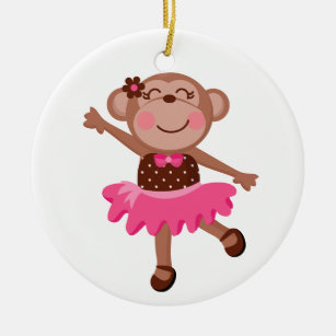 Ornamento De Cerâmica Bailarina do macaco