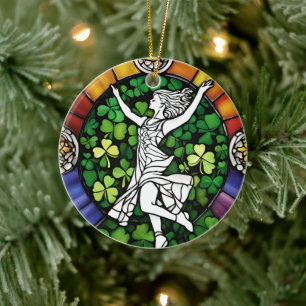 Ornamento De Cerâmica Bailarina Irlandesa