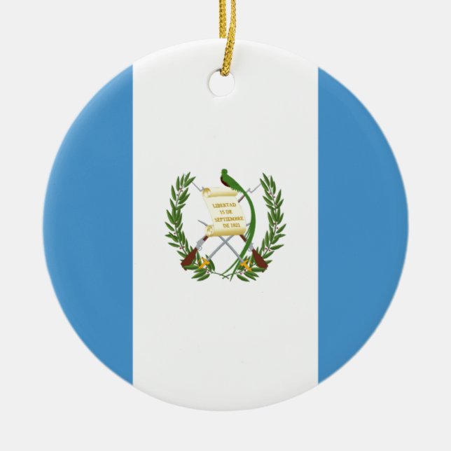 Ornamento De Cerâmica Baixo custo! Bandeira de Guatemala (Frente)