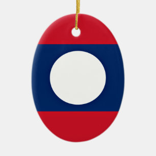 Ornamento De Cerâmica Baixo custo! Bandeira de Laos