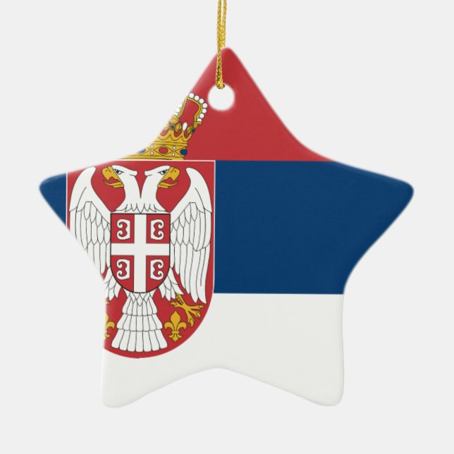 Ornamento De Cerâmica Baixo custo! Bandeira de Serbia (Frente)
