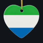 Ornamento De Cerâmica Baixo custo! Bandeira do Sierra Leone<br><div class="desc">Design clássico da bandeira do Sierra Leone disponível em muitos produtos em nossa loja! Mostre seu orgulho do Sierra Leone com estes artigos especiais ou compre algo para esse nativo especial do Sierra Leone em sua vida! Verifique para fora nossa loja para ver se há mais artigos! Tenha um pedido...</div>