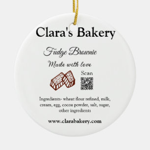 Ornamento De Cerâmica Bakery brownie adiciona ingredientes feitos com lo