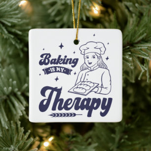 Ornamento De Cerâmica Baking É A Minha Terapia, Engraçados Presentes De