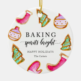 Ornamento De Cerâmica Baking Spirits Bright Baking Party Simples