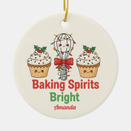 Ornamento De Cerâmica Baking Spirits Bright Funny Christmas Ornament