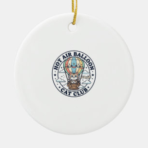 Ornamento De Cerâmica Balão de Ar Quente Gato Fofo Camiseta de Gato Desi