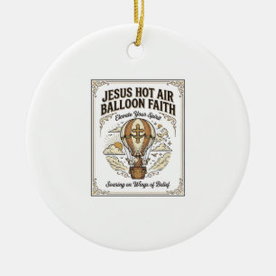 Ornamento De Cerâmica Balão de Ar Quente Jesus Fé Balão de Ar Quente Jes