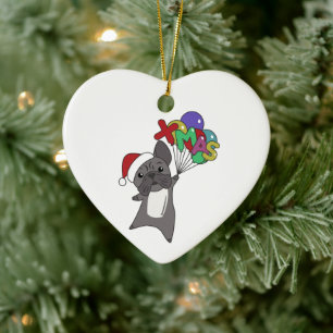Ornamento De Cerâmica Balão de Natal Francês - Animais de inverno para n