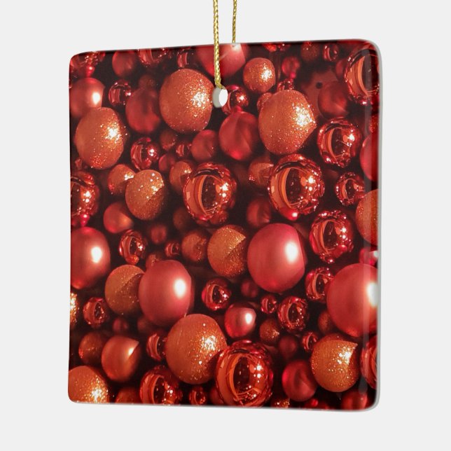 Ornamento De Cerâmica Balas Vermelhas de decoração de Natal (Esquerda)