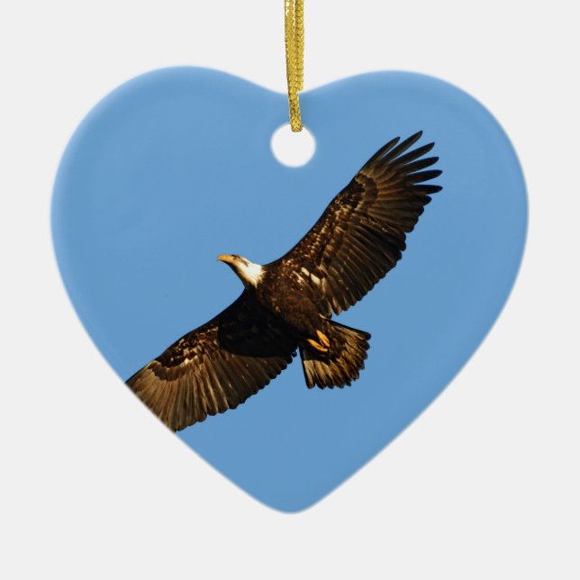 Ornamento De Cerâmica Bald Eagle Soaring 2 (Frente)