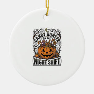 Ornamento De Cerâmica Balde de Doces de Abóbora Gravura de Halloween Vin