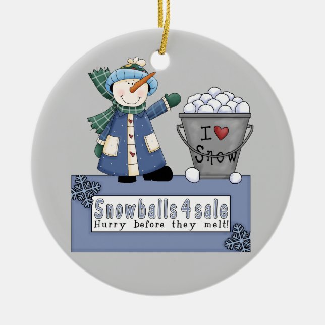 Ornamento De Cerâmica Baldes de bolas de neve para venda (Frente)